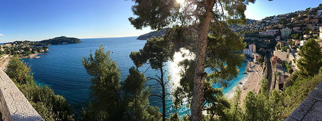 Panoramic view of the bay of Villefranche.