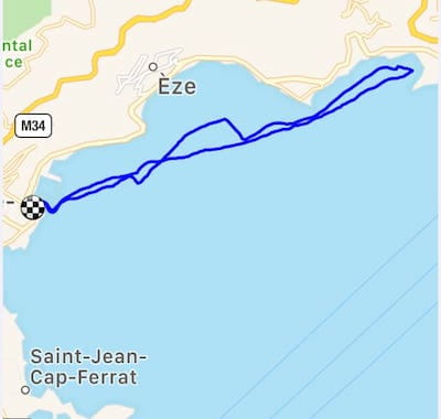 Navigation map from Beaulieu to La Mala
